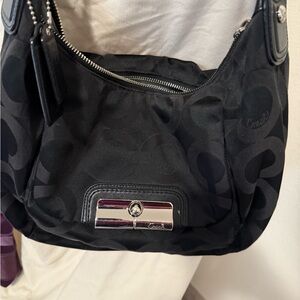 Coach Black and Silver Shoulder Bag